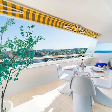 아파트 T3 Luxe Marina Baie Des Anges Vue Panoramique 빌뇌브루베